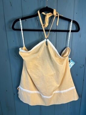 Quiksilver Pale Yellow Tie-Neck Halter Women's Camisole | Size XL (New) Summer
